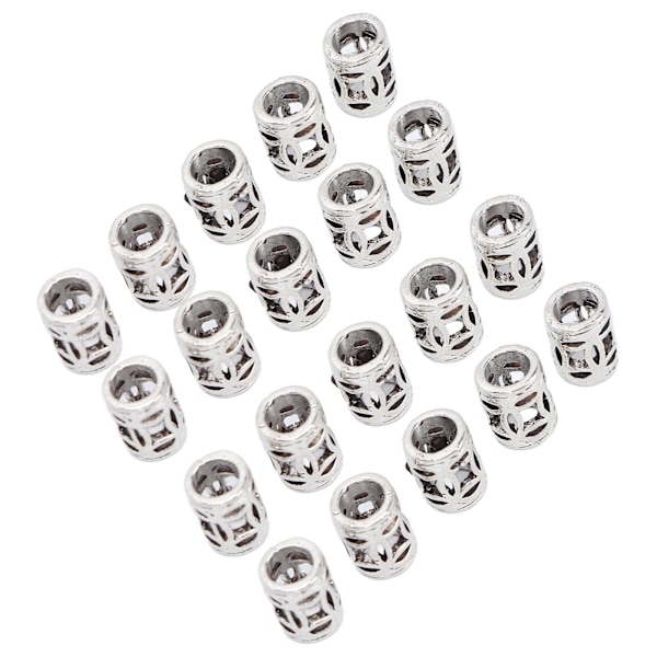 20st Hårflätning Pärlor Legering Skäggdekoration Dreadlocks Ringar DIY Armband Halsband Tillbehör Silver