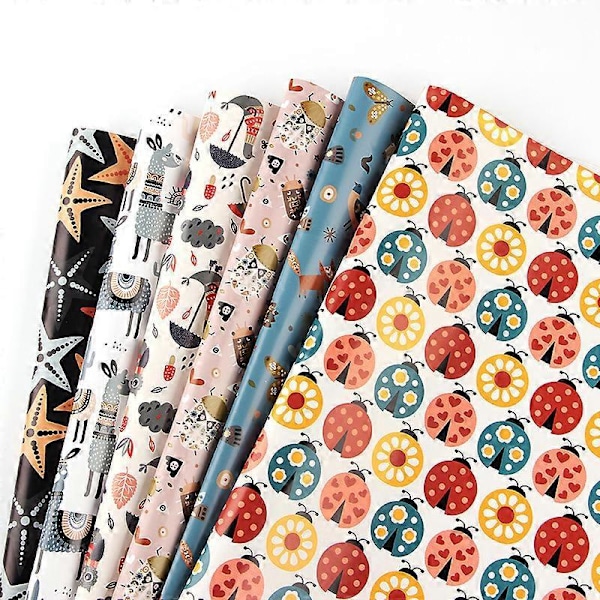 Presentpapper Sött Tecknat Leksak Omslagspapper Födelsedagspresent Omslag DIY Papper Student Sovsal Tapet Väska Bokomslagspapper