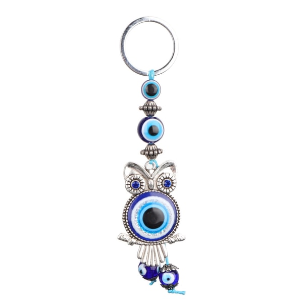 Blue Evil Eye Owl nøkkelring nøkkelring hjemmeinnredning tyrkisk glass amulett sjarmanheng velsignelsesgave