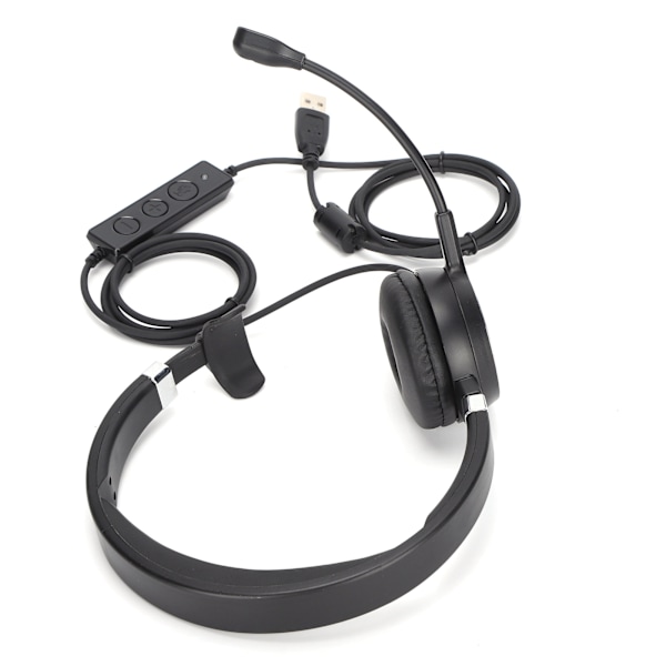 Telefon headset USB Singe‑Ear Telefon kontor headset med mikrofon og lydstyring