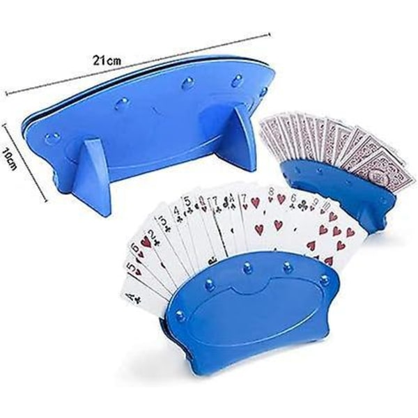 Spillekortholder - håndfri plastikholder til børn, voksne, seniorer - sæt med 4