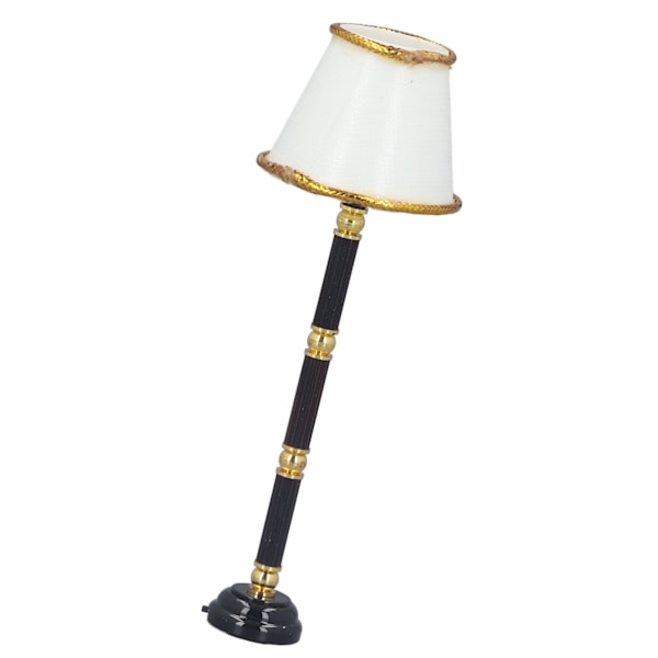 1:12 Dukkehus Miniatyr Gulvlampe Batteridrevet LED Lampe Modell Leke Livaktig Utsøkt Metall Dukkehus Møbler Dekor