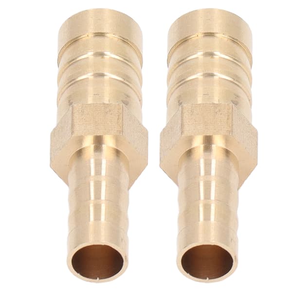 2 stk. Barbed Fitting Splicer Messing Slange Studs Reducer Hex Reducerende Studs Connector 12mm(1/2in) til 8mm(5/16in)