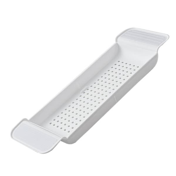 Badekarbrett Stabil Plassering Utvidbart Plastmateriale Dreneringsdesign Badekar Caddy Badekarbord for Bad Hvit