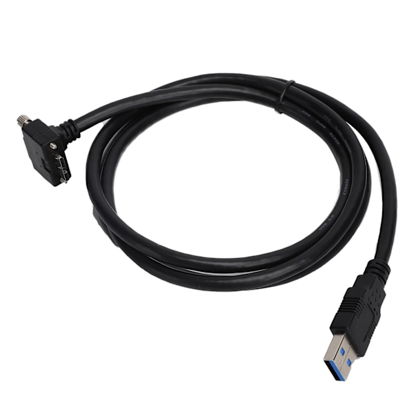 Micro-B uros USB-A 3.0 uros -kaapeli, kulmakytkentäsovitin, 1,2 m, musta