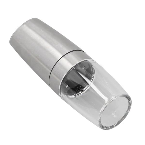 Elektrisk salt- och pepparkvarn i rostfritt stål med gravitationssensor, justerbar automatisk pepparkvarn för peppar, vanilj, silver