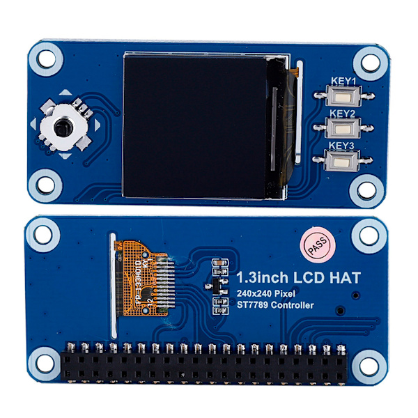 1,3 tums IPS OLED LCD-skärm HAT för Raspberry Pi 3B+/3B/Zero W