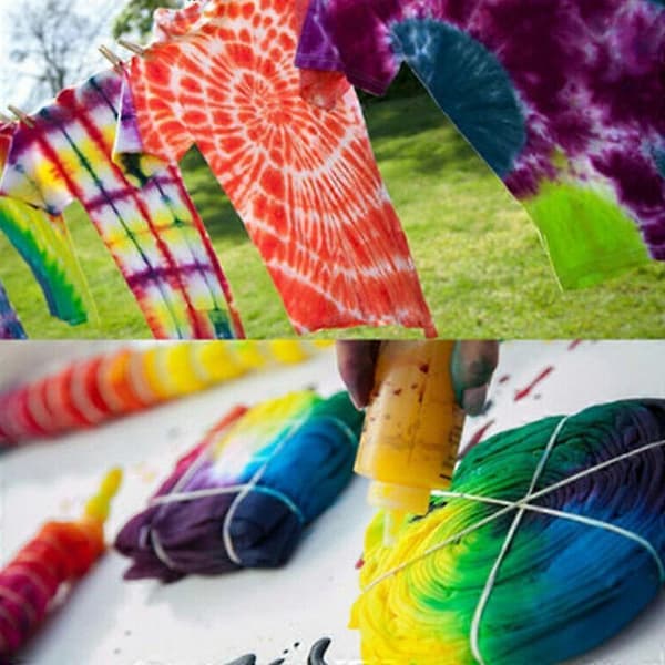 12 st Tie Dye Kit Giftfri DIY Kläder Graffiti Tyg Steg Textilbeläggning Default