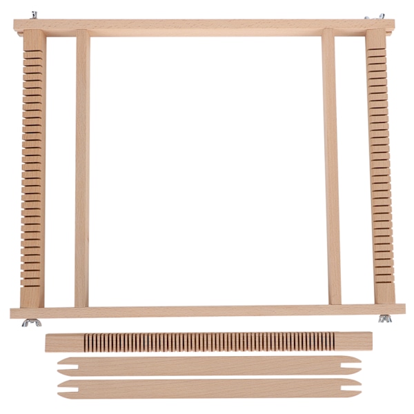 Vävramssats Bokträ Barnens DIY-leksaksstickmaskin Handgjord gobelängvävare
