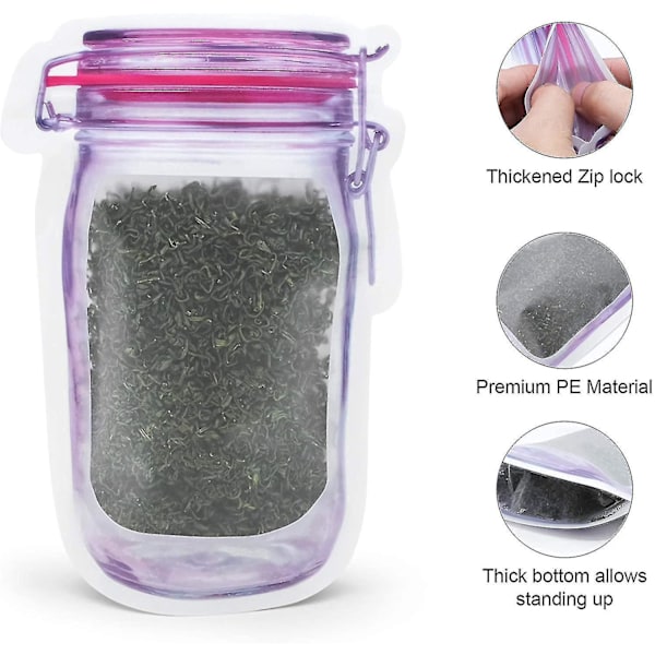 40-pack Mason Jar Ziplock-påsar för matförvaring