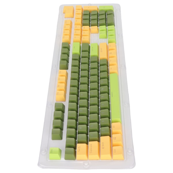 Tastatur Tastaturer 107 Taster Tre Farve Gennemsigtige Tegn Bue Layout Mekanisk Tastatur Tastaturer Matcha Mørkegrøn