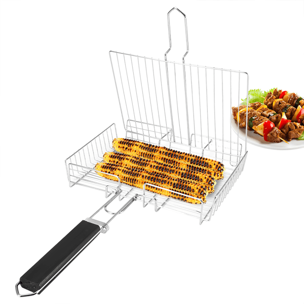 BBQ Net Square grillattu kala kana verkkopidike käsin pidettävä grilliverkko mesh