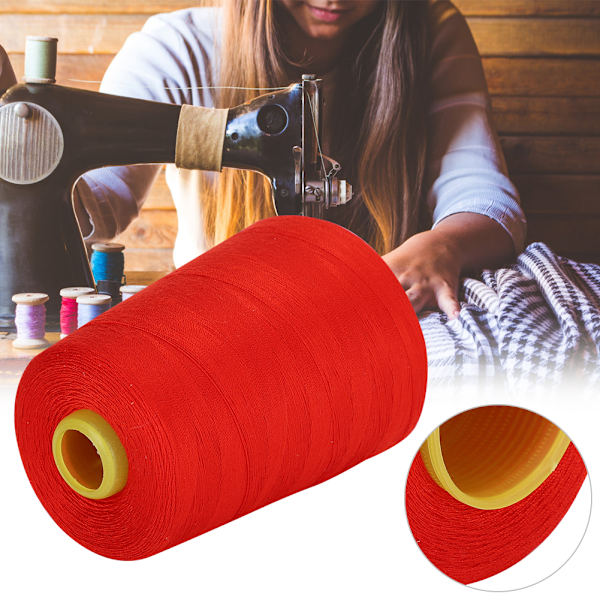 Sytråd 8000 meter högkvalitativ polyester hushållstillbehör (röd)