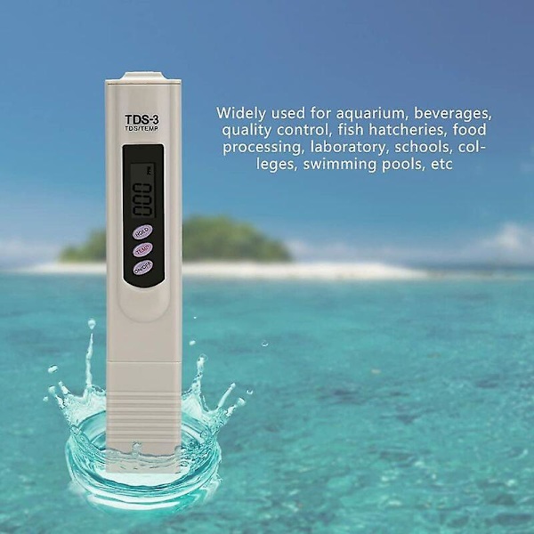 Multifunktionell Digital TDS-testare, Professionell Vattenkvalitetstestare Renhetstestare 0-9990ppm Mätområde med LCD-display för Kranvatten