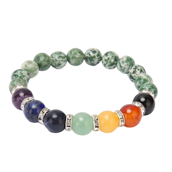 Chakra Armbånd Elastisk String Stress Relief Afslappende Tæt forbundet perlearmbånd til Meditationsfest Healing Grøn