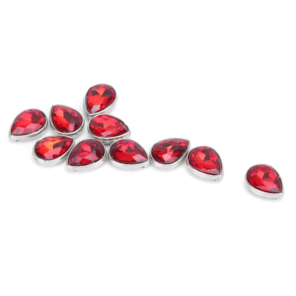 10 stk. Rhinestones Patchable Stilfuld Lys Kant Claw Rhinestone til DIY Håndlavet Dekoration Bright Red
