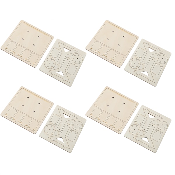 4 set trävattenhjul leksaker DIY barn teknik DIY montering pusselmodell