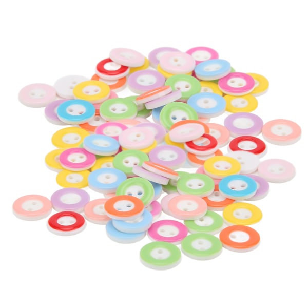 100 stk knapper vanntette holdbare søte fargerike lett festede ikke lett falmede 2 hull knapper for DIY sying