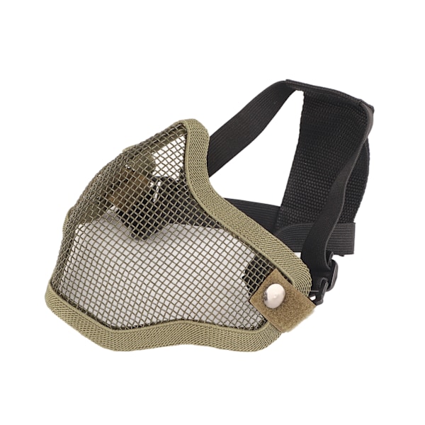 Halv ansiktsmask skyddande stål nät cool design 54 till 62cm huvudskydd för utomhusaktiviteter grön