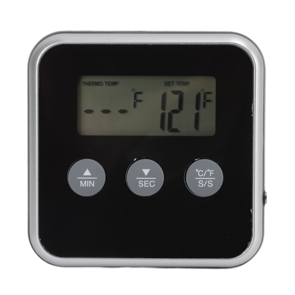 Matgrilltermometer LCD-skjerm Lang sonde 2 enheter Digitalt kjøtttermometer Timer for Kichen Industrial Grill