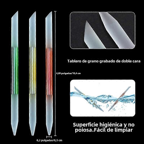 1 stk. Professionel Glas Manicure Pind til Neglebåndstrimmer og Pedicure Negletilbehør Høj Præcision Størrelse 10,4x0,5cm Lavendel