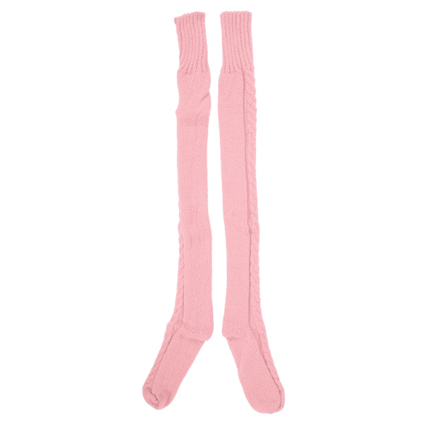 Kabelstickad Varm Ben Rörvärmare Strumpor Vinter Ben Tube Lår Hög Boot Sockspink