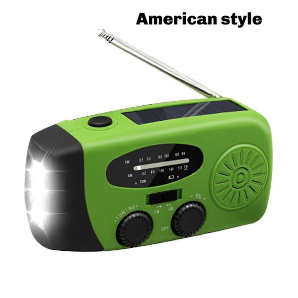 2000mAh Solar Håndsveiv Nødradio Bærbar Amerikansk Modell