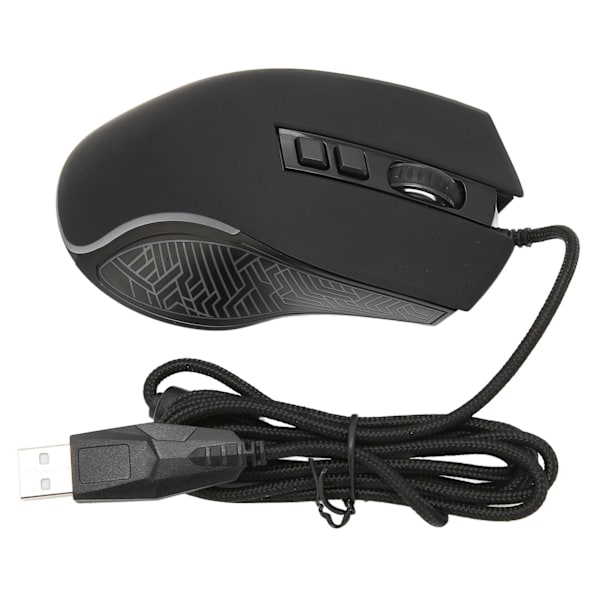Gaming mus USB2.0 4 justerbar DPI RGB baggrundsbelyst ergonomisk design optisk sensor bærbar mus til spil kontor hjem sort