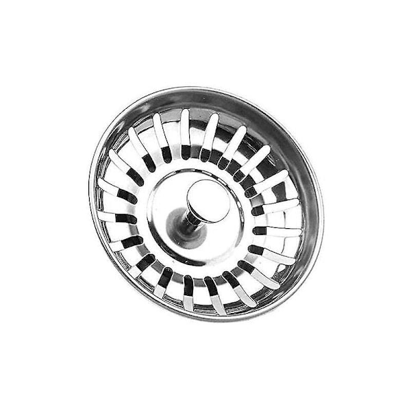 Set med 2, Universal diskbänksplugg i rostfritt stål - Diskbänksavlopp/Tvättställ - Diskbänksil (Set med 2)