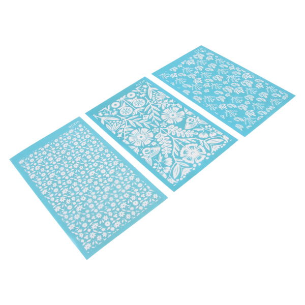 Polymer Clay Silk Screen sjablonger DIY Gjenbrukbare silketrykksett for smykker Leirøreringer Dekor 208, 210, 223