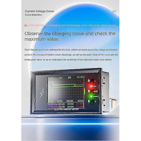DC 0-420V 300A WiFi Elektrisk Energimätare Batterikapacitetstestare DC Digital Display Ström Spänning Effektmätare
