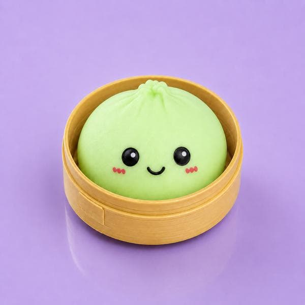 Dumpling Squishy Mystery Box 5,5 cm – Kawaii Fidget Legetøj & Stressbold til Børn +3 år