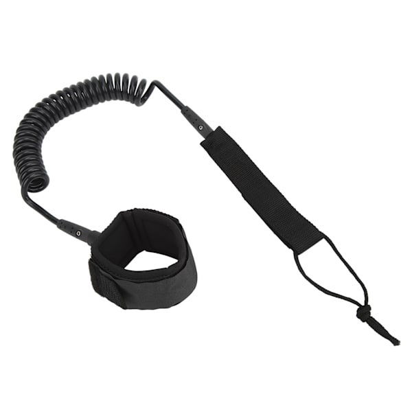 Surfboard Leash Hög elasticitet TPU Svart Justerbar Spiralformad Surfing Benrem för Paddleboards Longboards 7ft/2.13m