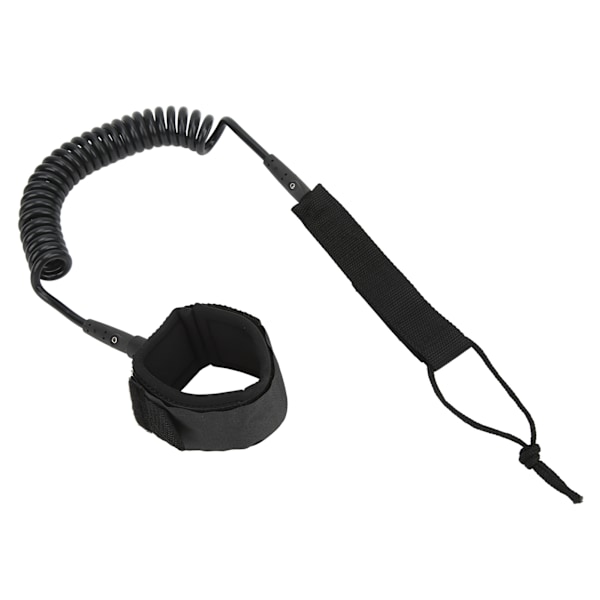 Surfboard Leash Høj Elasticitet TPU Sort Justerbar Spiral Surfing Benrem til Paddleboards Longboards 7ft/2.13m