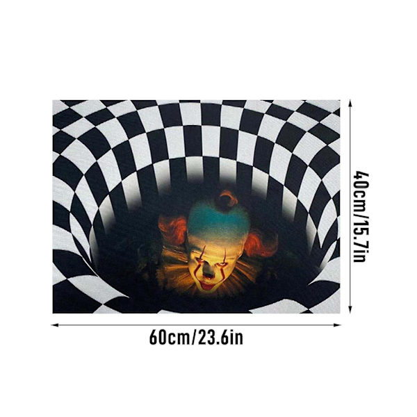 Halloween 3D -klovnimatto 40*60cm - Sisä- ja ulkokäyttöön, liukastumaton