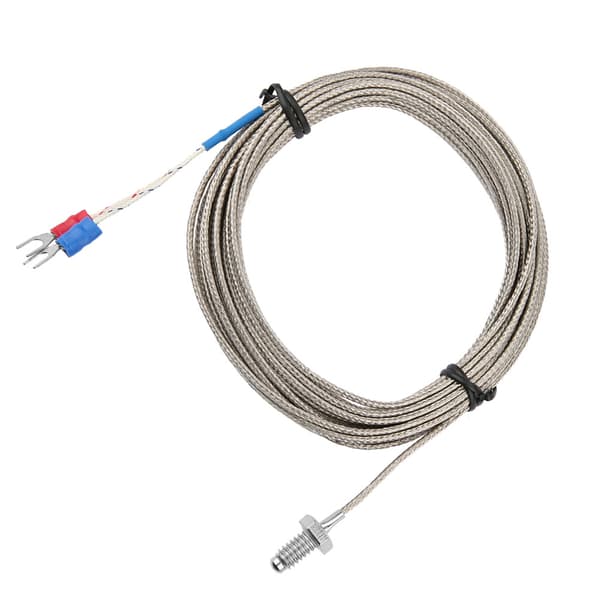 5M Længde M6 BSW Gevind Temperaturmålingsprobe K Type Termoelementkabel