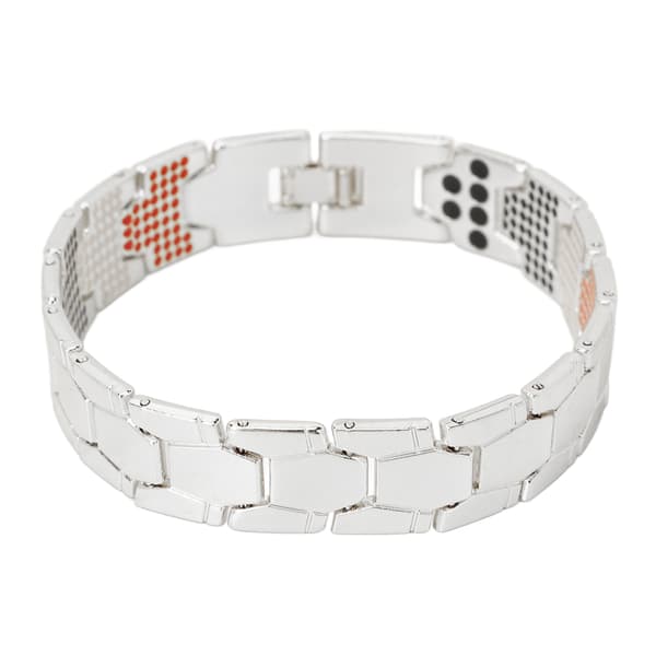 Armband Avtagbar Justerbar Hexagonal Flerpunkts Magnetterapi Herrarmband Silver