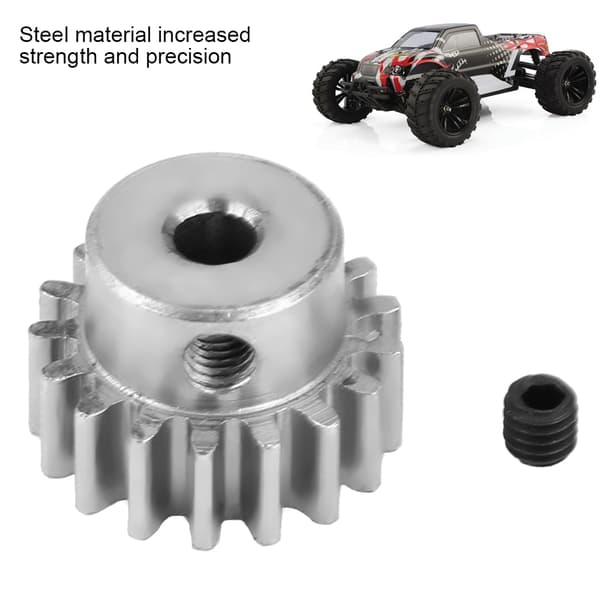 Motorpinjong i stålmetall 17T 0,8 modul for HIMOTO E10MTL/E10MT/E10BP 1/10 RC-bil (sølv)