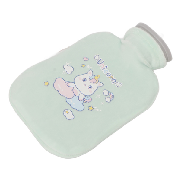500 ml kuumavesipullopussi paksuuntuva kipua vähentävä kuuma kylmäpakkaus kannettava kuumavesisängynlämmitin pehmeällä cover vihreä