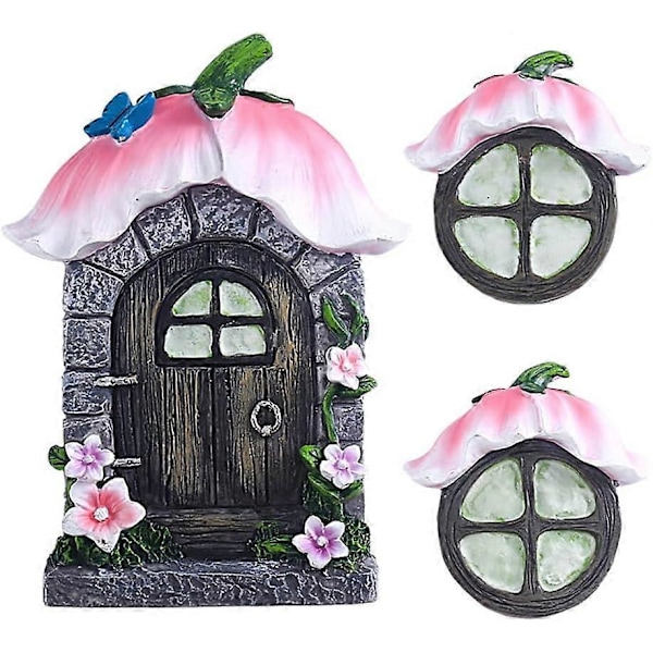 Fe Dør og Vinduer Trædekorationer Selvlysende Have Statuer Plæne Ornament Miniature Fe