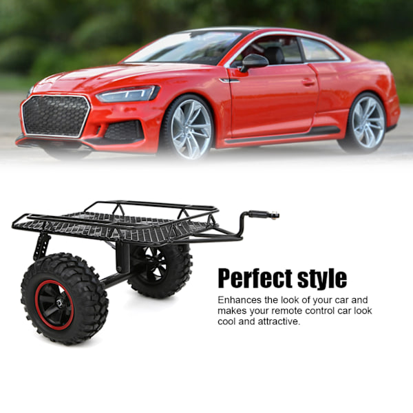 Metallmodellbil Liten Släpvagn Passar för Traxxas TRX4/Axial SCX10 RC4WD D90 CC01 1/10 RC Lastbil
