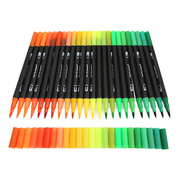120 farger dobbelthodede fineliner-tusjer 0,4 mm fineliner-penner med gjennomsiktig boks for voksne og barns fargeleggingsbøker