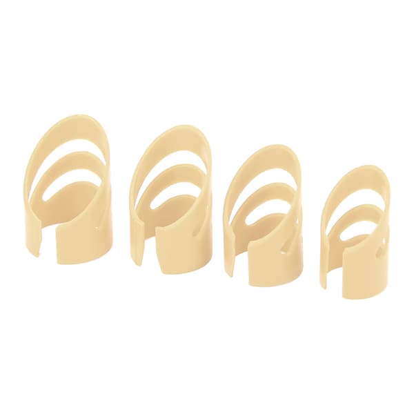 4st Gitarr Fingerplektrum Fingerspets Skydd Instrument Tillbehör Set Kit för Bas Banjo Beige