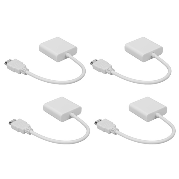 4 stk. HDMI han til VGA hun adapterkabel 1080P video high definition bærbar konverter