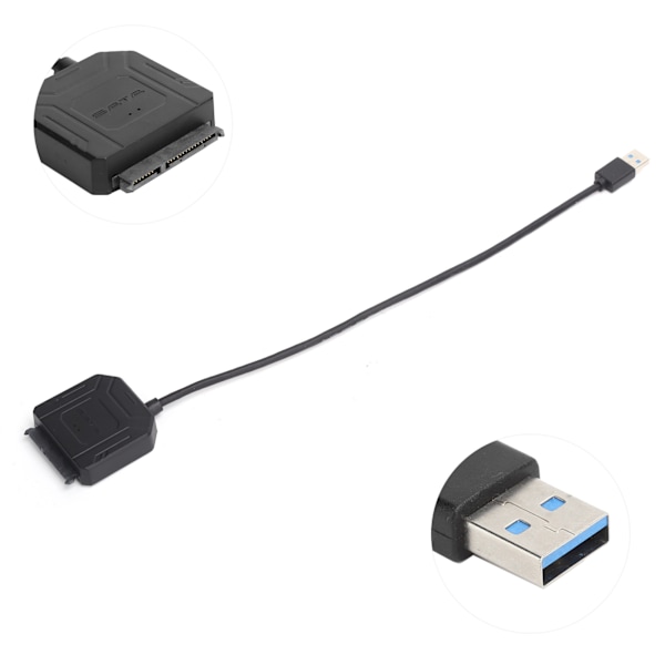 SATA USB 3.0 Adapter 2.5in 3.5in SSD HDD Harddisk Kabel Notebook Computer Tilbehør 100‑240vEU Stik