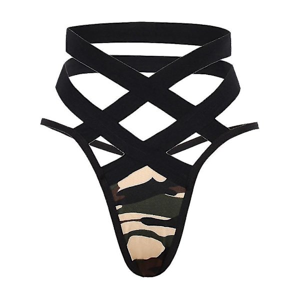 Leopardmönstrad spetssexig trosa trosa - Damtrosa med magkontroll Shapewear40 Grön