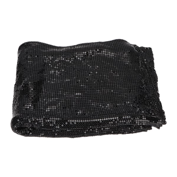 Rhinestones Tyg 45x150cm Svart Glänsande Utsökt Metall Paljetter Mesh Tyg Flexibelt aluminiumplåt