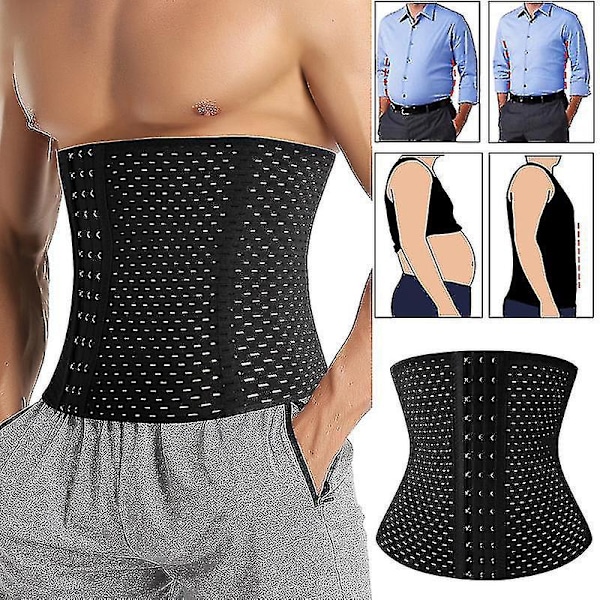 Smalnande midjetränare bälte för män - Bukkompression Shapewear L beige
