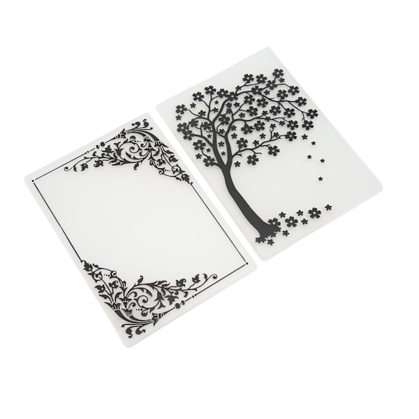 2 stk. Embossing-mapper i plastmateriale Dekorative teksturer DIY-fremstilling Embossed Designs-maler til scrapbooking