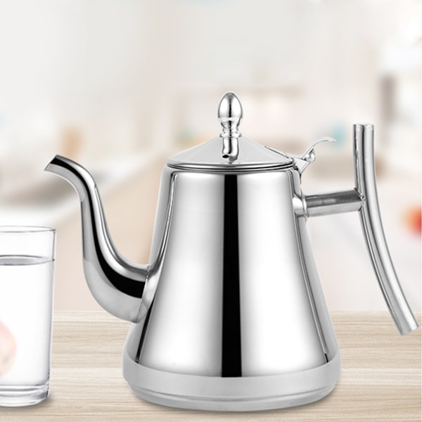 Hushållskvalitet Rostfritt Stål Vattenkokare Tjockare Tekanna Kaffe Tekanna med Infuser för Hotell Restaurang 2.0L